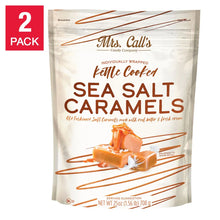 Mrs. Call’s sea salt caramel candies bag with wrapped caramel pieces