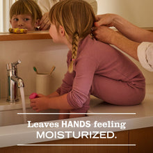 Hydrangea hand soap during kids' handwashing; leaves hands feeling moisturized