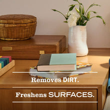Multi-surface cleaner promo text: "Removes DIRT" and "Freshens SURFACES"