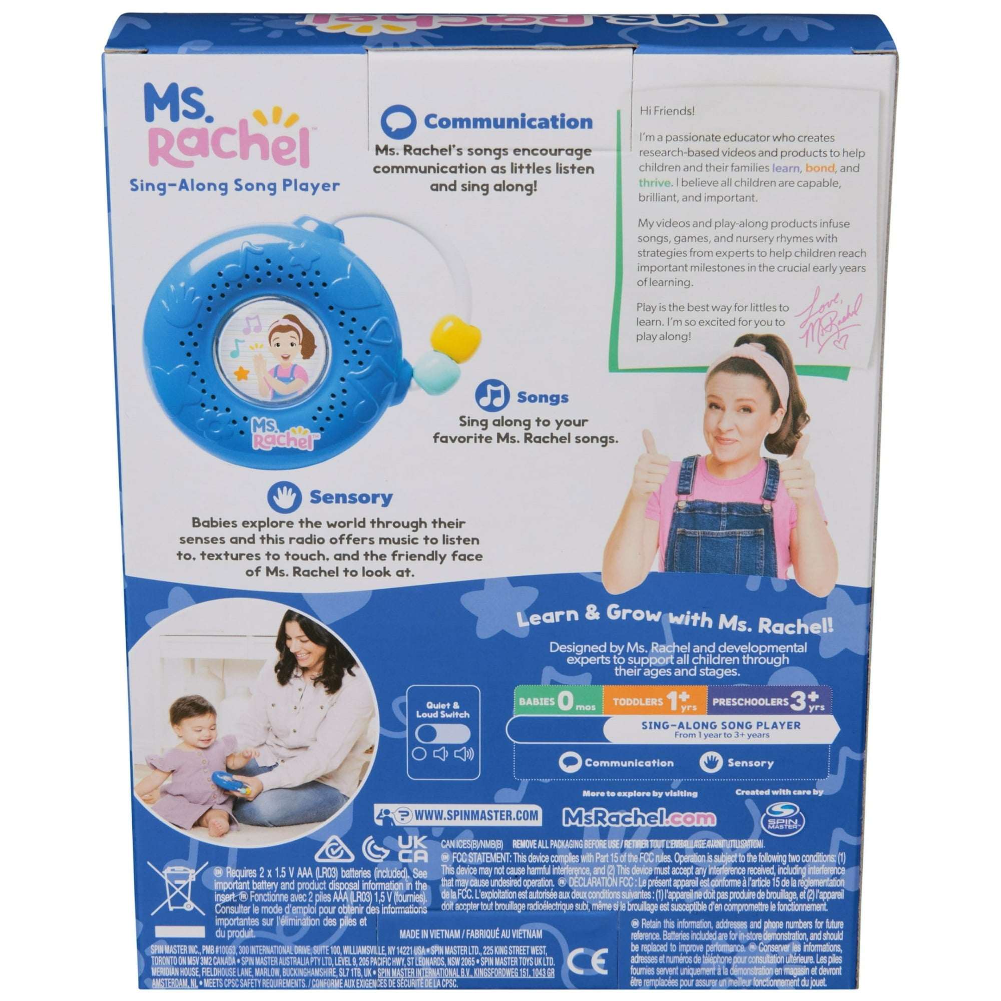 Ms. Rachel Electronic Sing-Along Song Player with 14 Musical Sounds, Kids Ages 1+