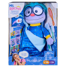 Ms. Rachel Frankie bedtime plush with blue outfit and gray sleeping bag, boxed set
