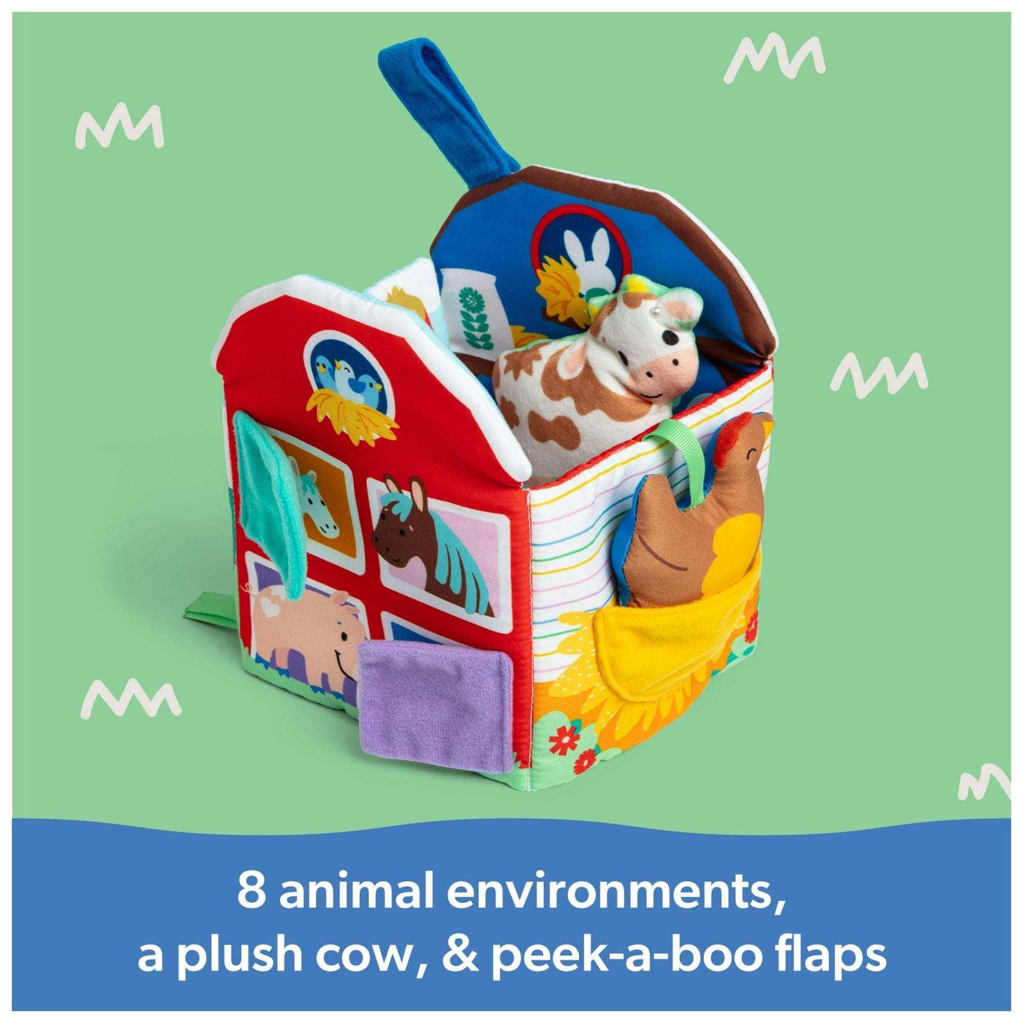 Ms. Rachel Official Sensory Learning Plush Farm Toy, Foldable Baby Book for Babies Ages 3 Months to 18 Months