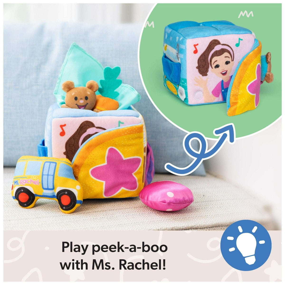 Ms. Rachel Official Surprise Plush Learning Box for Ages 0-2+
