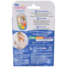 Learning talk phone retail packaging back with phone image and feature callouts