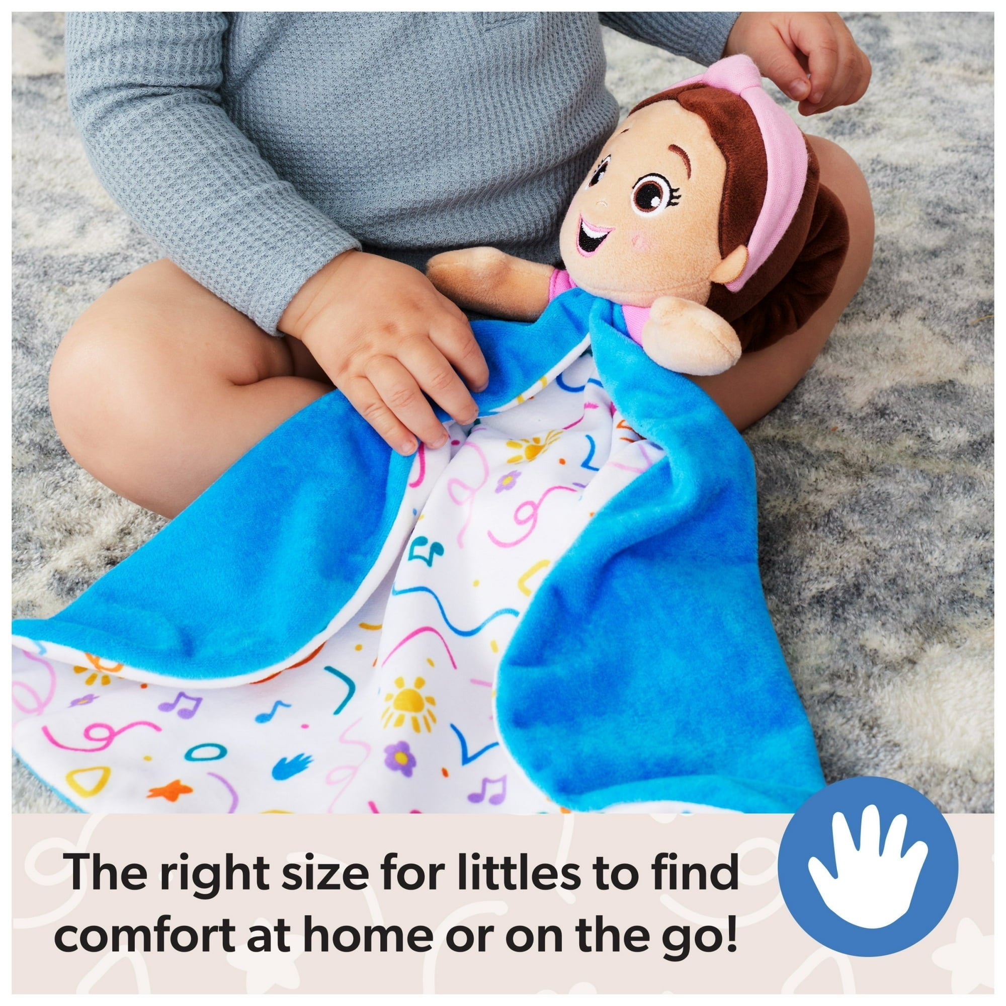 Ms. Rachel Official Huggable Lovey, Double Sided Plush Toy, Machine Washable