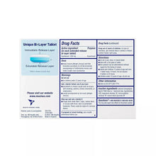 Drug facts panel for unique bi-layer immediate and extended-release tablets