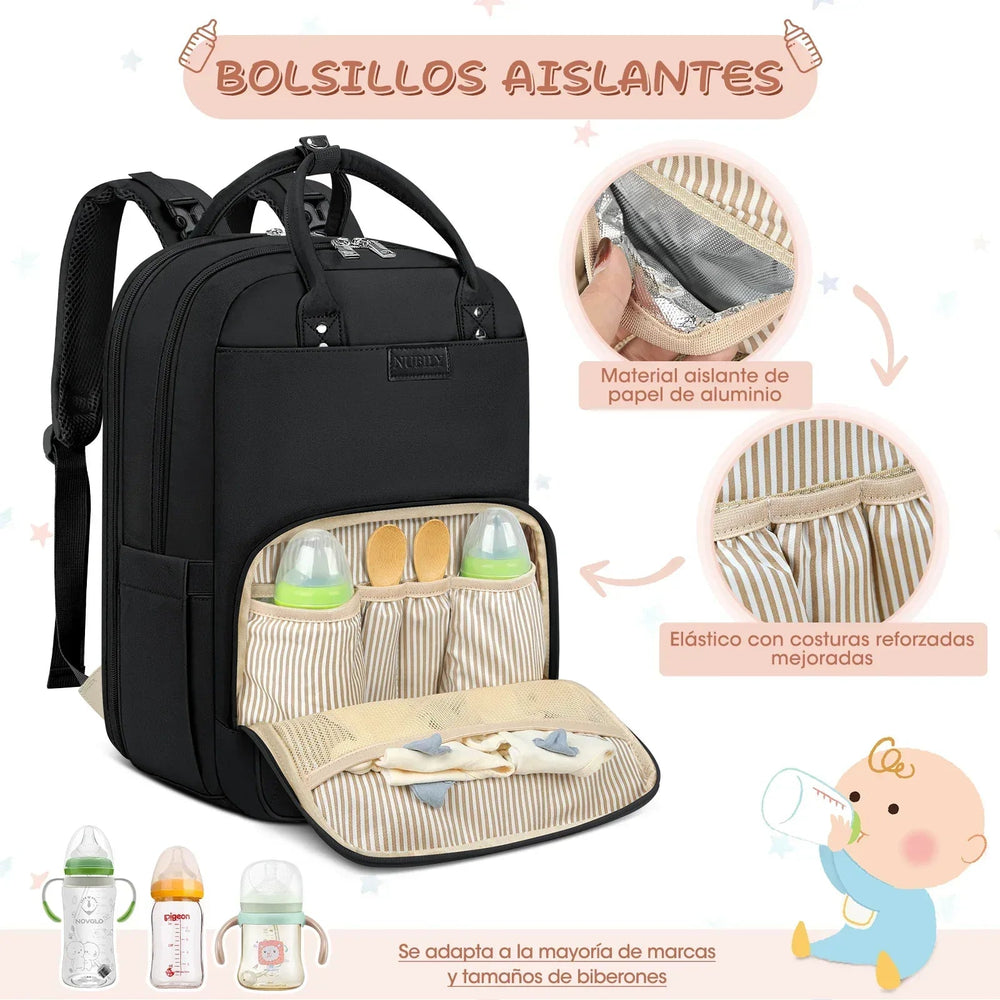Multi-FunctionWaterproofDiaperBagBackpack_16Pockets_ChangingPad_Anti-TheftDesign_Unisex_Large_Black_1 