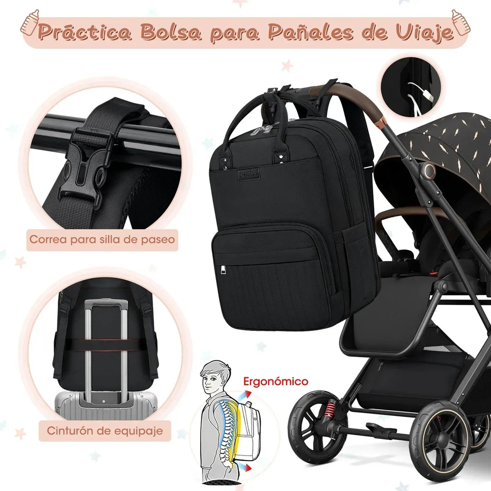 Multi-FunctionWaterproofDiaperBagBackpack_16Pockets_ChangingPad_Anti-TheftDesign_Unisex_Large_Black_2