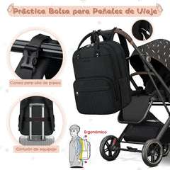 Multi-FunctionWaterproofDiaperBagBackpack_16Pockets_ChangingPad_Anti-TheftDesign_Unisex_Large_Black_2