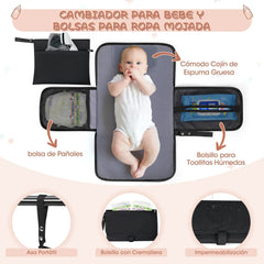 Multi-Function Waterproof Diaper Bag Backpack, 16 Pockets, Changing Pad, Anti-Theft Design, Unisex, Large (Black) - Brands For Less USA