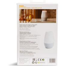 Packaging back for Munchkin Shhh portable white noise sound machine and night light