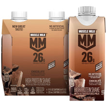 Chocolate protein shake carton bottle with white cap, 26g protein, high-quality drink