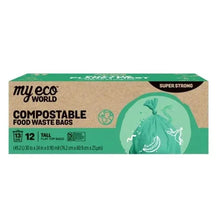 Compostable food waste bags box, tall and flat bag options, super strong