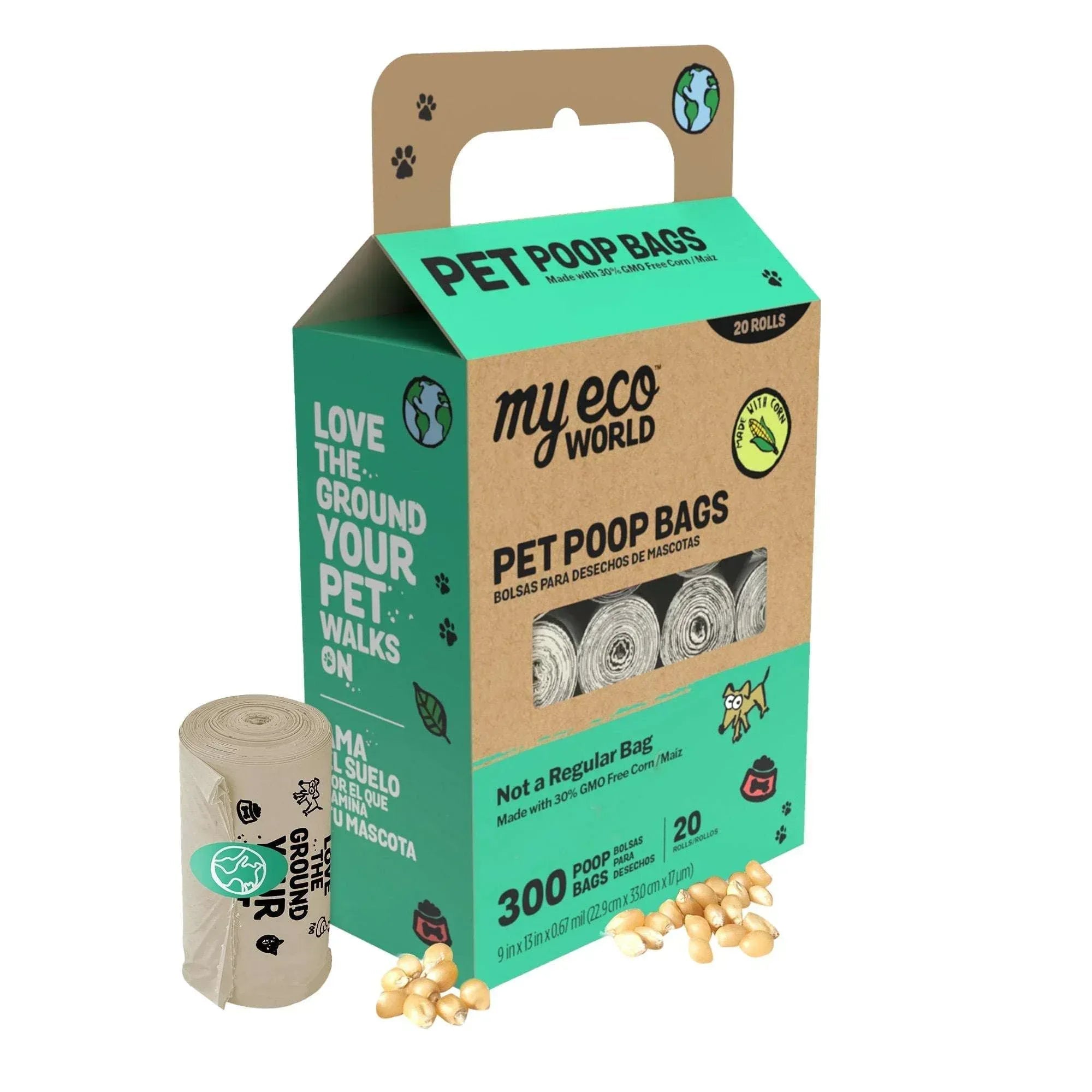MyEco World Poop Bags 40 Roll Pack, 600 Bags