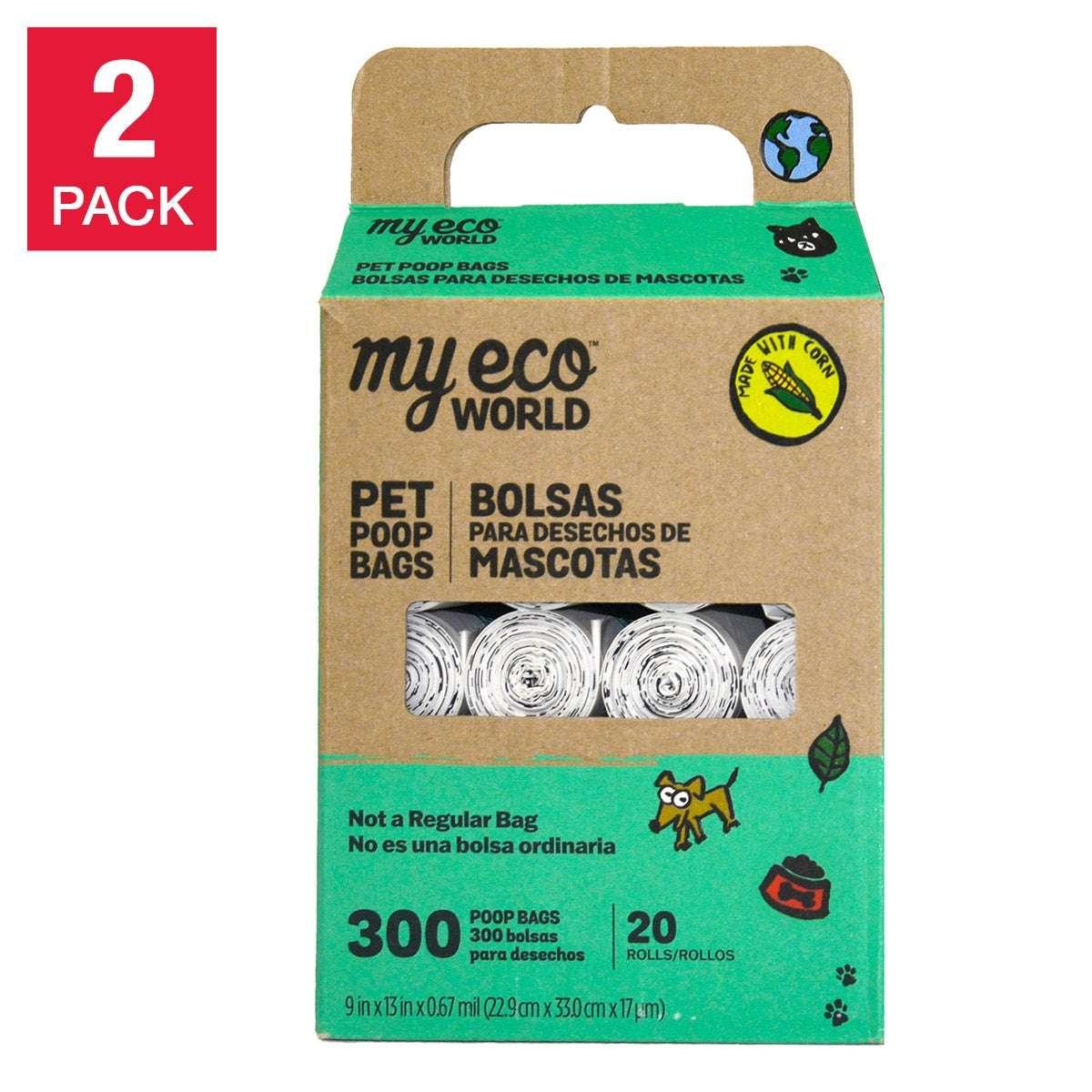 MyEco World Poop Bags 40 Roll Pack, 600 Bags - USA MEGA SHOP