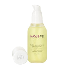 NASSIFMD hydro-screen serum bottle with pump, yellow liquid, 4 fl oz