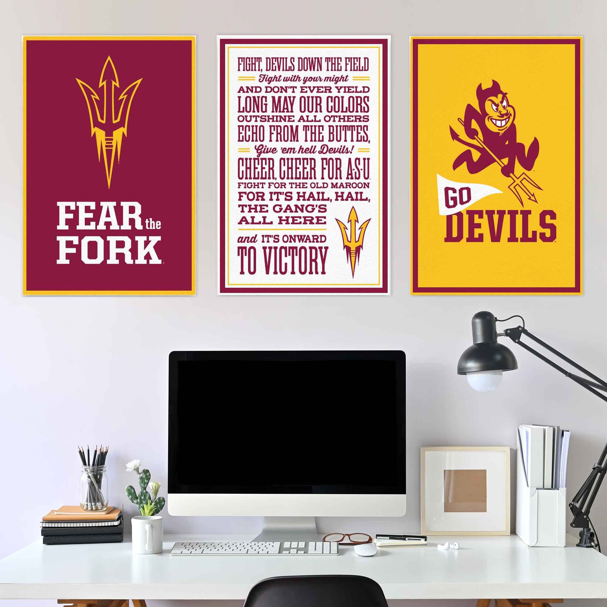 NCAA 3-piece Adhesive Canvas Peel-and-Stick Wall Art