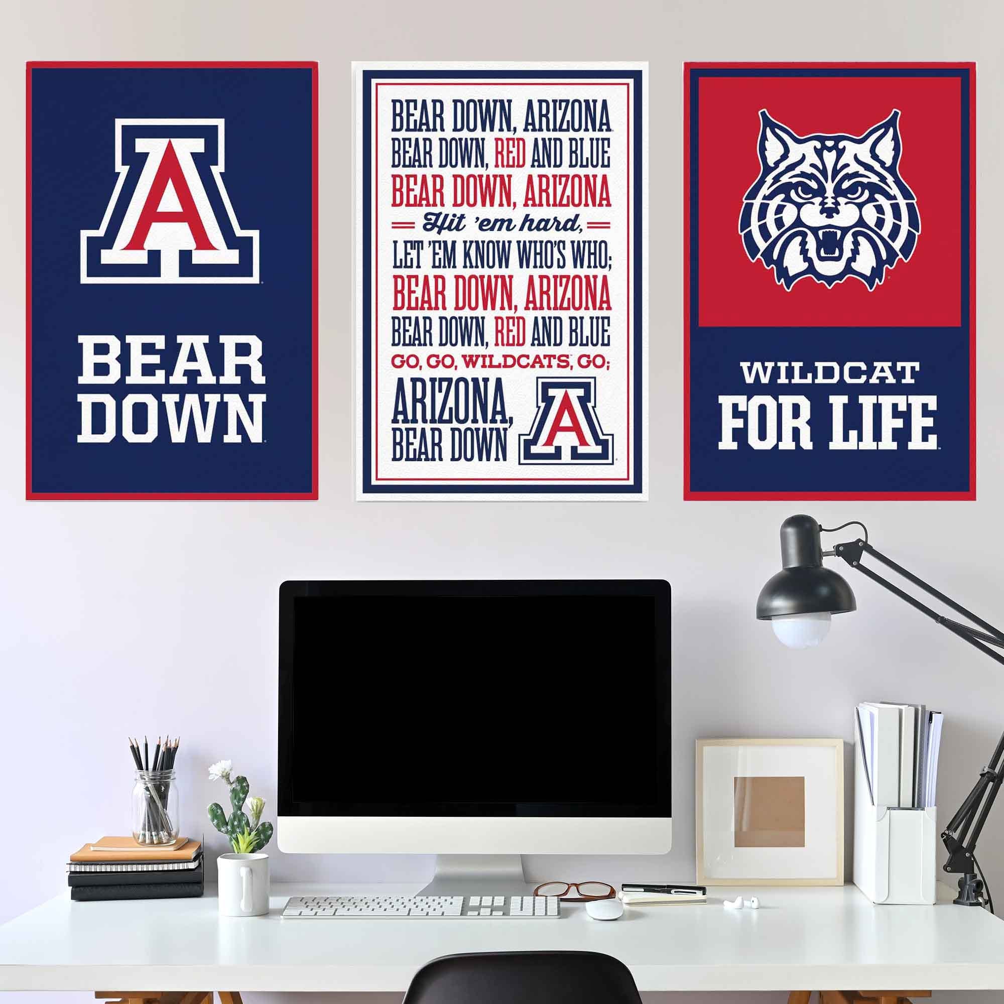 NCAA 3-piece Adhesive Canvas Peel-and-Stick Wall Art
