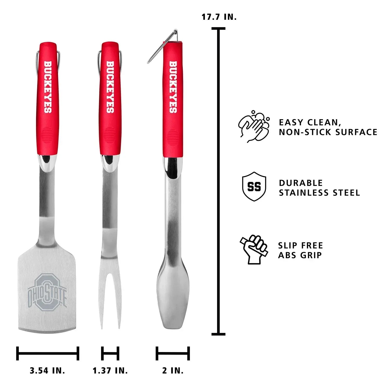 NCAA 3 pc. Stainless Steel Grill Set