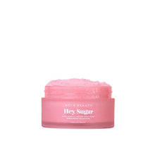 NCLA Beauty pink champagne body scrub jar, 'Hey Sugar' label and pink lid