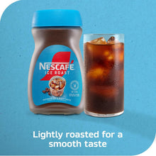 NESCAFÉ Ice Roast instant iced coffee jar with a glass of iced coffee
