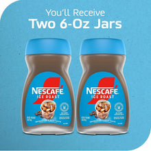 Two NESCAFÉ Ice Roast instant iced coffee jars, 6 oz each, blue lids