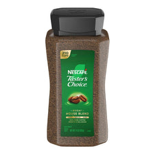 Decaf instant coffee canister with green house blend label, 210 cups