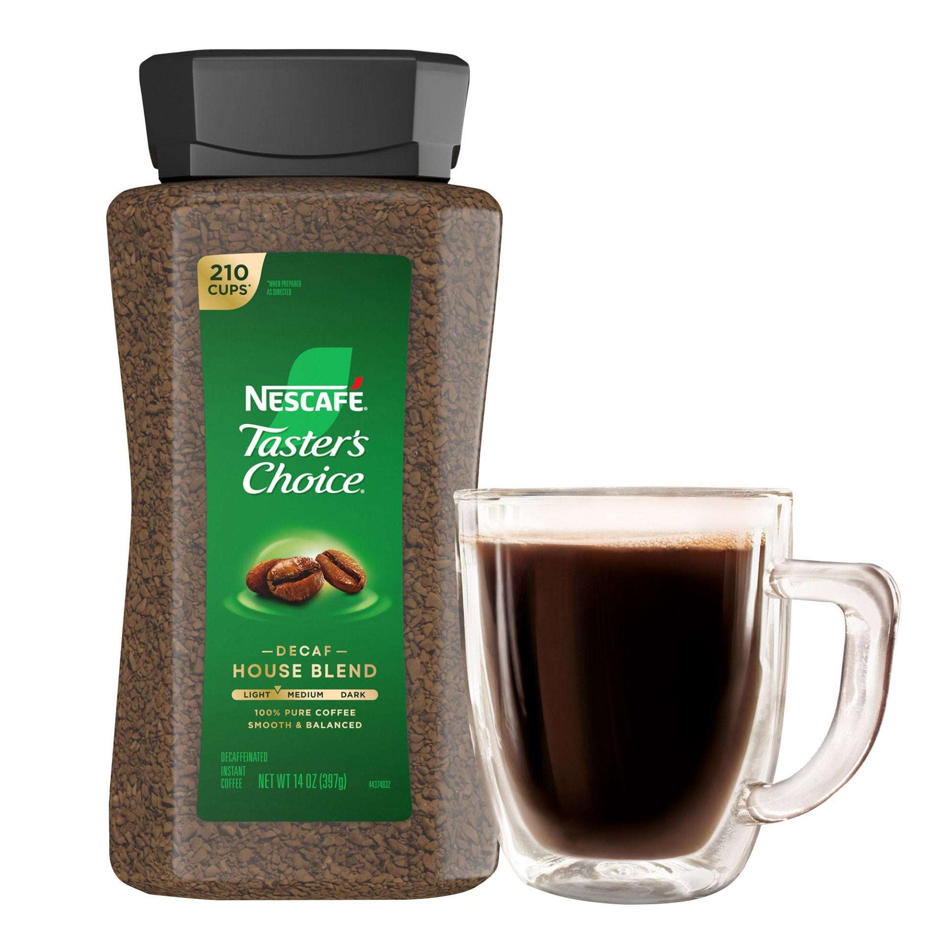 NESCAFE Taster's Choice Decaf Instant Coffee, House Blend, Light-Medium Roast,14 oz