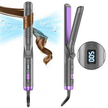 Airflow styler with vented barrel and digital temperature display on handle