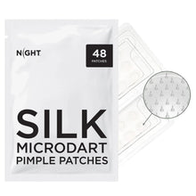 Silk microdart pimple patch pack, 48 patches, white pouch with bold lettering