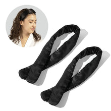 Black satin makeup headband 2-pack, bundled with cushioned padded bands