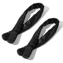 Black satin makeup headband 2-pack with rounded end pads