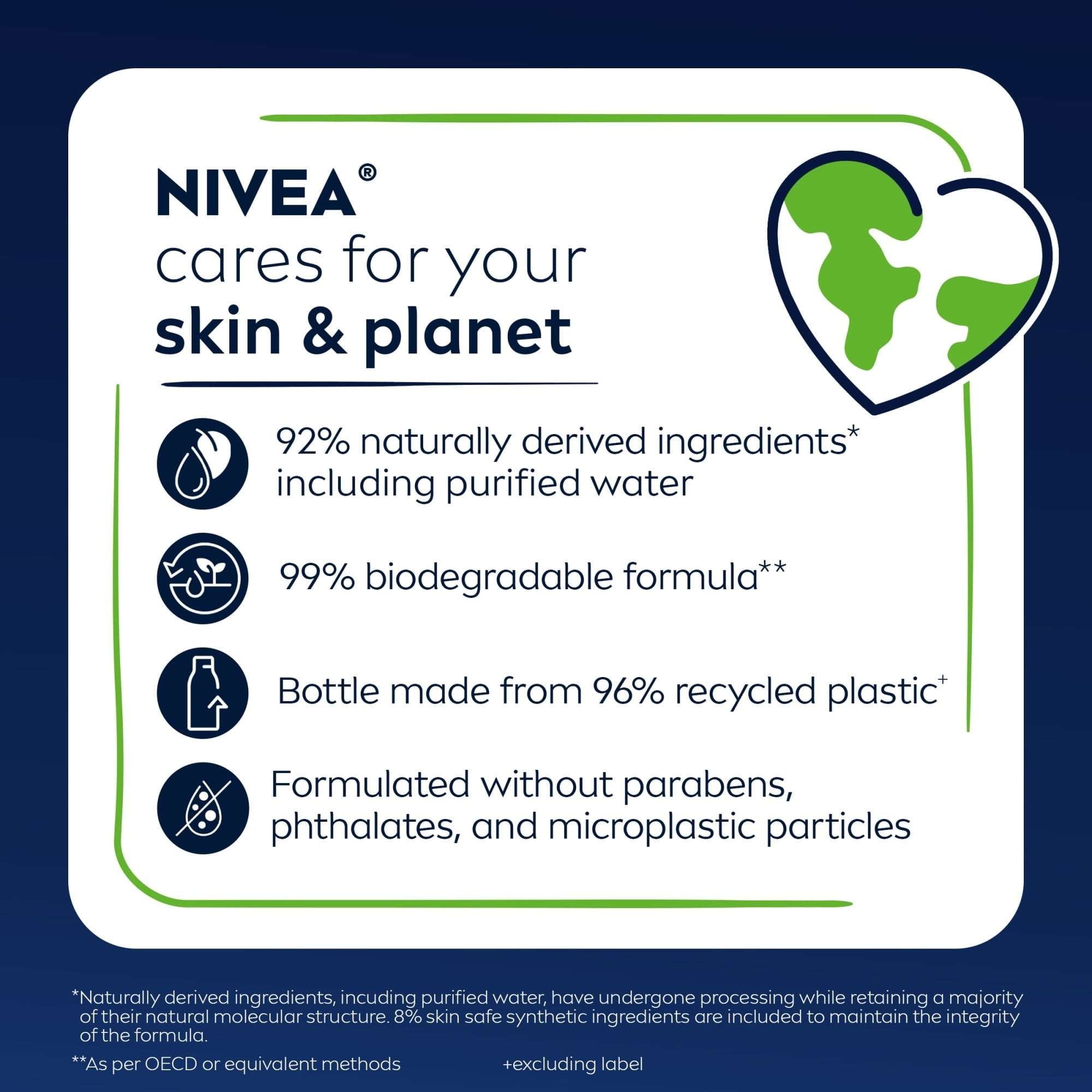 NIVEA MEN Maximum Hydration 3-in-1 Men's Body Wash for Dry Skin with Aloe Vera, 16.9 fl oz