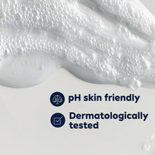 Close-up of foam with pH skin friendly and dermatologically tested icons on NIVEA MEN