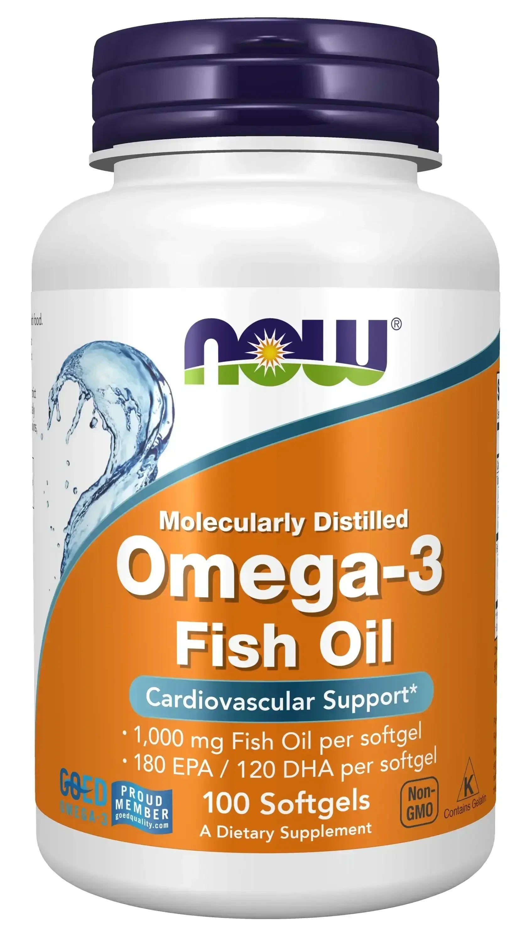 NOW Foods, Omega-3 Fish Oil, 1,000 mg, 180 EPA - 120 DHA