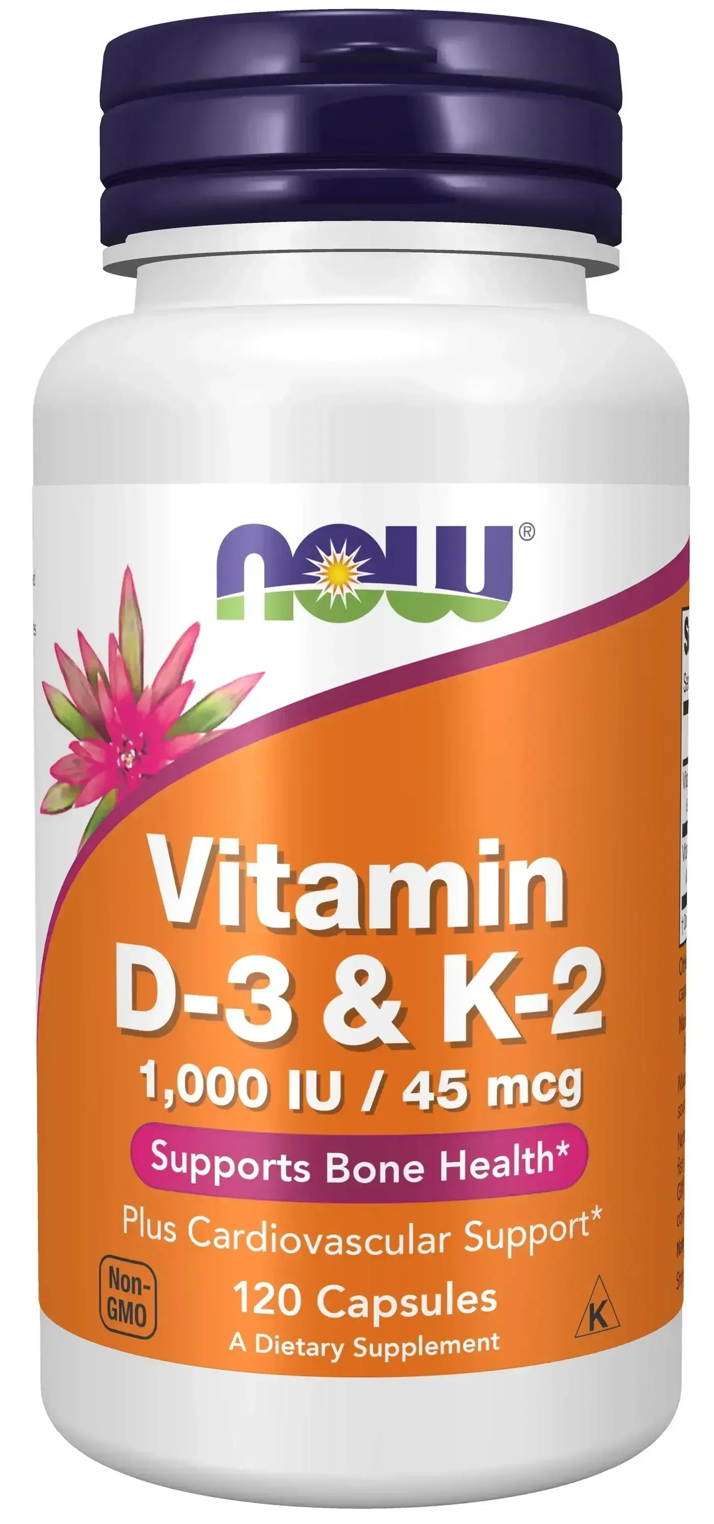 NOW Foods, Vitamin D3 & K2, 120 Capsules