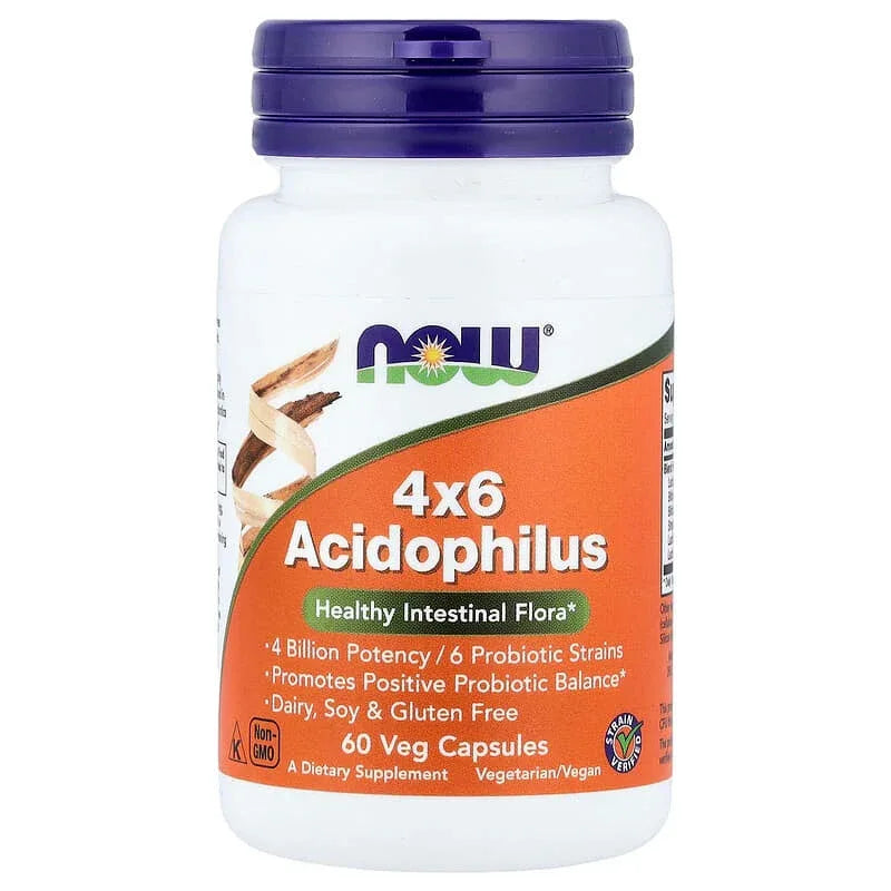 NOW Foods, 4x6 Acidophilus, Veg Capsules
