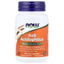 NOW Acidophilus veg capsules bottle with purple cap, 4x6 label