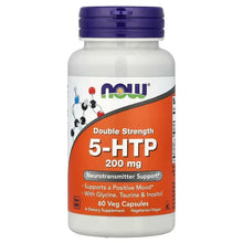 NOW Foods 5-HTP double strength veg capsule bottle, 200 mg, 60 capsules