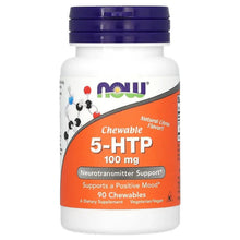 Chewable 5-HTP Natural Citrus supplement bottle with blue cap and front label