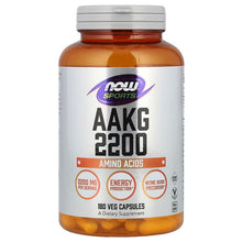 NOW Sports AAKG 2200 supplement bottle with orange amber capsules