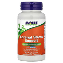NOW Adrenal Stress Support bottle, purple cap, orange front label, 90 veg capsules