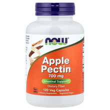 Apple pectin dietary supplement bottle with purple cap and orange front label