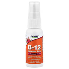 NOW Foods B-12 liposomal spray bottle, orange front label, white spray cap