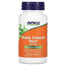 Black cohosh root supplement bottle with 80 mg label and 90 veg capsules