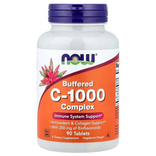 NOW Foods buffered C-1000 complex tablets bottle, purple cap, front label