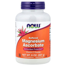 Buffered magnesium ascorbate supplement bottle with purple cap and orange front label