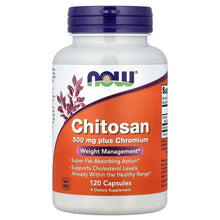 Chitosan 500 mg plus Chromium supplement bottle front label with purple cap