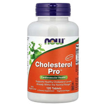 NOW Cholesterol Pro supplement bottle with purple cap and front label
