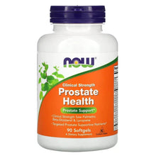 Prostate health softgels bottle, orange front label, purple cap, 90 count